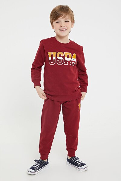 U.S. Polo Assn. U.S. Polo Assn. Boys Burgundy Tracksuit Set