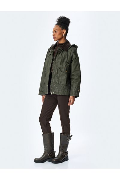 Koton Gabardine Oversize Παλτό - Με κουκούλα, τσέπες και φερμουάρ