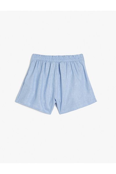 Koton Pantaloni scurți de in - Talie elastică și detaliu fundă