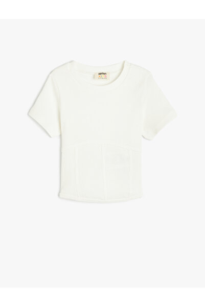 Koton Βασικό T-Shirt με κοντό μανίκι Crew λαιμόκοψη βαμβακερό