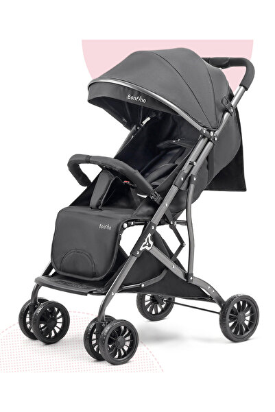 Bonfino Duo Tag Stroller, 0+ Months, Adjustable Backrest, 360 Swivel Wheels - Black