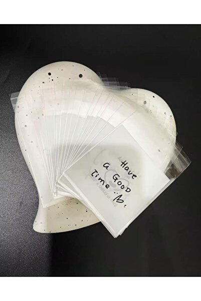 OZN AKSESUAR Bantlı Şeffaf Desenli Poşet Opp 10x10 Cm 95 Adet