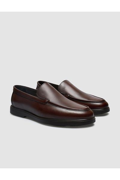 Cabani 100% Genuine Leather Brown Men's Loafer