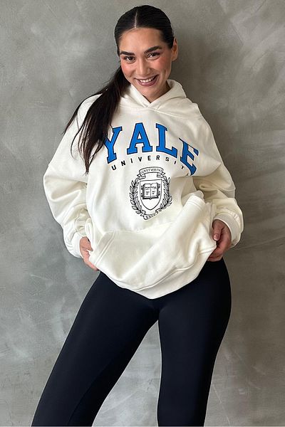 Seeh Ecru Oversize Hooded Women's Sweatshirt SH129
