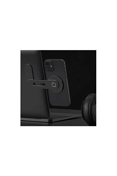 Sunix Metal Ayarlanabilir Laptop Ve Monitör Yanı Manyetik Telefon Tutucu Siya...