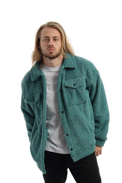 Polo State Men's Curly Plush Velcro Closure Jacket Petrol