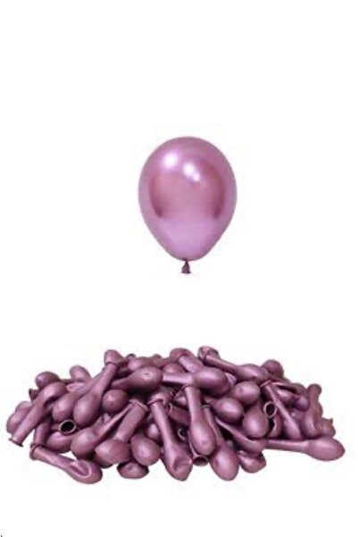 Deniz Party Store 5 Inç Minik Krom Pembe Balon 12,5 Cm Çap 10 Adet