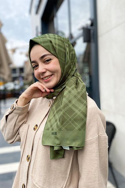Aker Καρό μοτίβο Elegance Shawl - BF 1040300 -952 - Πράσινο