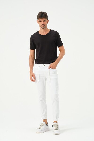 Polo State Λευκό Sknny Fit Ανδρικό Τζιν Παντελόνι - Ελαστικό