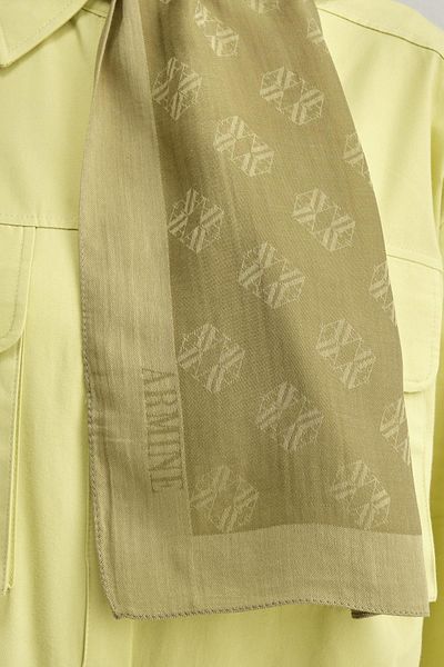 Armine Tensel-Silk Shawl - Μοτίβο λογότυπου - BFATN1 - 3297 - Πράσινο