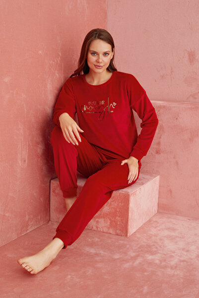 Lukitus Set de pijamale din catifea cu mâneci lungi