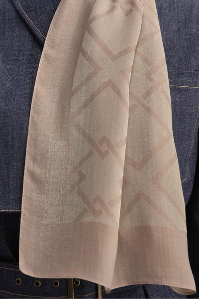 Armine Tensel-Silk Shawl - Μοτίβο πλακιδίων - BFATN2 - 32103 - Καφές με γάλα
