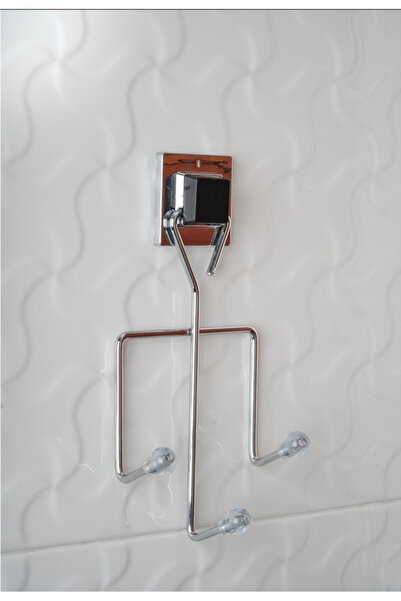 Hagen Ömür Boyu Asla Paslanmaz 3lü Krom Banyo Askısı Asla Düşmeyen Yapışma Vidasız Montaj Tuvalat Askılık