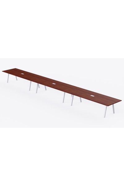 Mahmayi Bentuk 139-60 14 Seater Conference Meeting Table Modern Office Furniture - Apple Cherry
