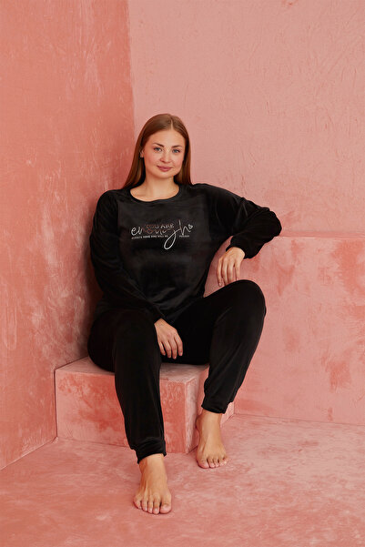 Lukitus Set de pijamale din catifea cu mâneci lungi