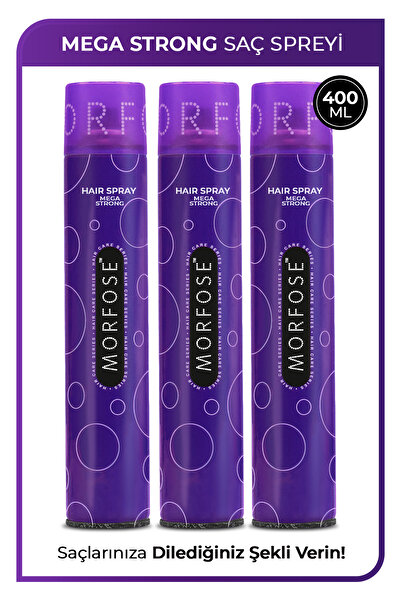 Morfose Mega Strong Saç Spreyi 400 ml 3 Adet