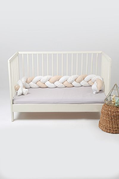 Messido 180 cm 3-Piece Mesh Protection / Crib Mattress Protector - Brown Star - Ecru