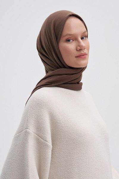carell Organic Shawl Ashy Brown - Crease Design