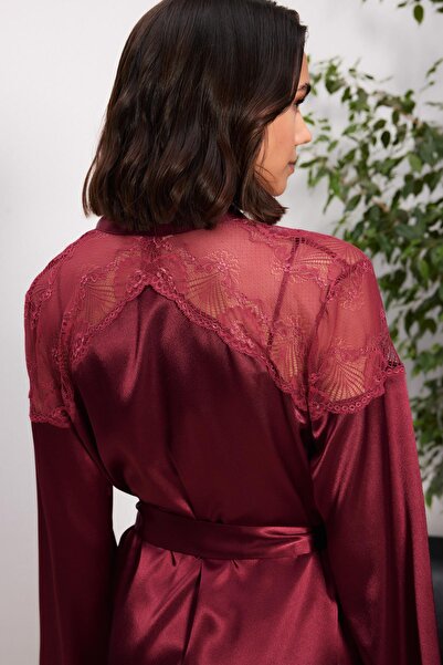 Pierre Cardin Saten Gecelik Sabahlık Pijama Takım Şort Takım 6'lı Gelin Çeyiz Seti - 6035
