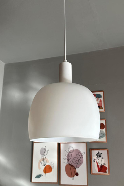 Bamyum Dijon Beyaz Cam Sarkıt Avize Beyaz Fener Başlık Salon Mutfak Avizeleri...