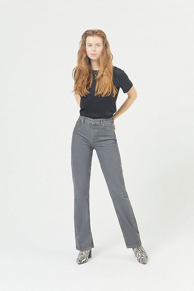 rue. Gray Slit Straight Cut Jeans