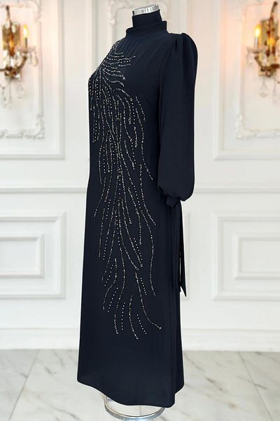 Amine Hüma Μαύρο βραδινό φόρεμα Irem Hijab