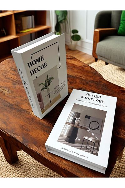 Saccura Decor Διακοσμητικό Σετ Βιβλιοθήκης, Σετ 2 Λευκών Κουτιών Elegans
