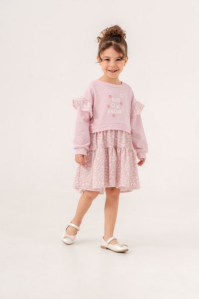 Eray Kids Rochie pentru fete cu imprimeu floral cu maneci cu volane