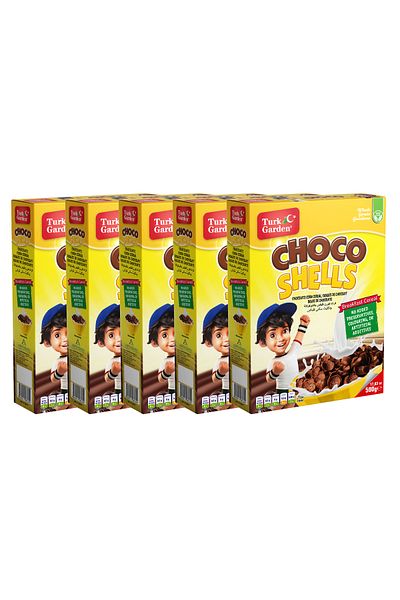 TURK GARDEN Choco Shells Chocolate Corn Flakes 500 g Pack of 5