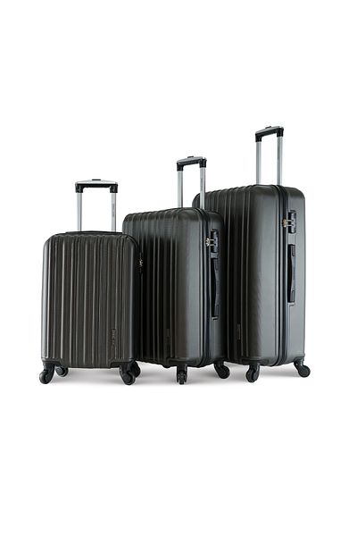 PARAJOHN Lightweight Travel Luggage Trolley Set 3 Pcs ABS -ARMY GREEN