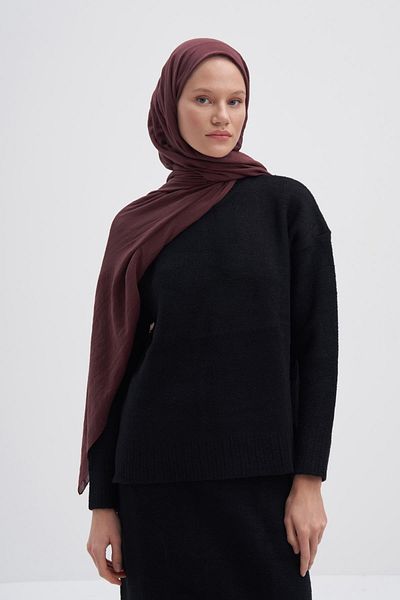 carell Organic Crinkle Shawl Red Brown