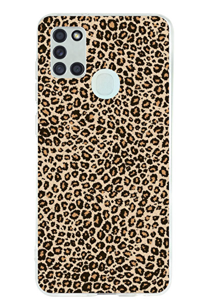 TechTree SAMSUNG Galaxy A21S Uyumlu Leopar Tasarımlı Şeffaf Silikon Kılıf