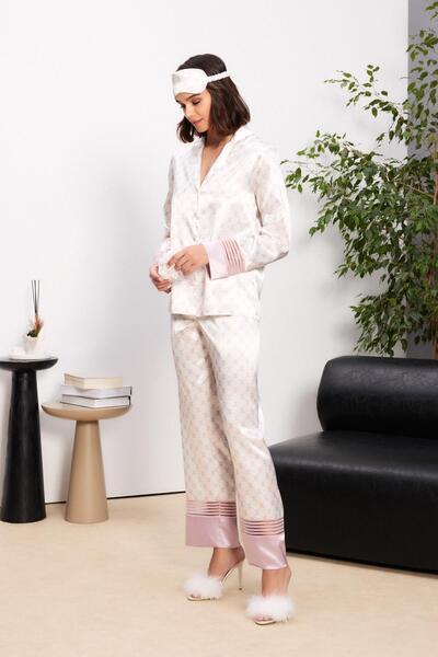 Pierre Cardin Σετ γυναικείες πιτζάμες Satin Piping - 1300 Rose