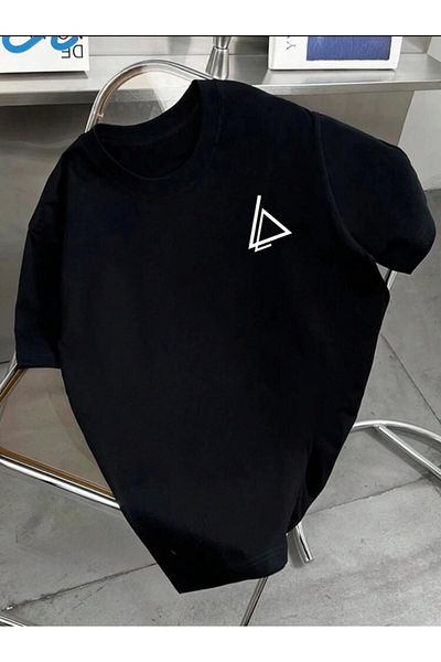 Medinenur Tricou de bază cu imprimeu triunghi