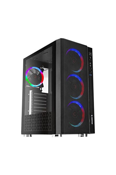 Rampage Carısma Mesh 650w 80 4*12cm Rainbow Temperli Camlı Atx Mid-t Gaming O...