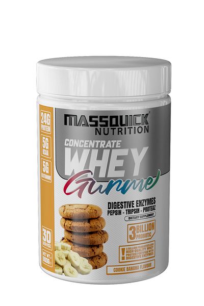 massquick Gourmet Whey Protein - 900g, 30 Serve, Banana Flavored Cookies