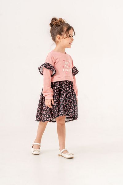 Eray Kids Rochie pentru fete cu imprimeu floral cu maneci cu volane