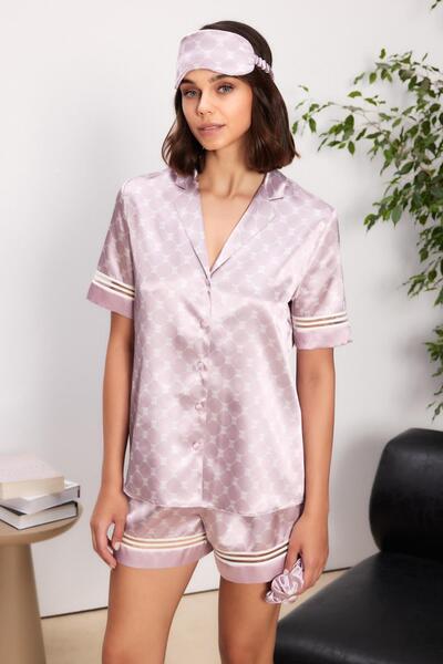 Pierre Cardin Σετ γυναικείες πιτζάμες Satin Piping - 1325 Rose