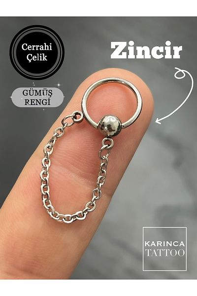 Karınca Piercing Chain Dangle Helix Ear Piercing - Cartilage Nozzle Earring Surgical Steel