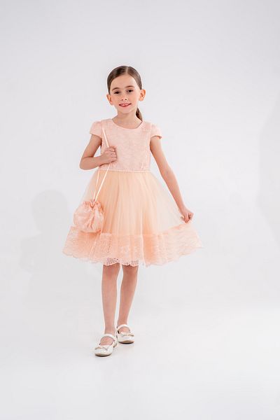 Eray Kids Βραδινό φόρεμα για κορίτσια Τσάντα δώρο Φούστα με δαντέλα με μαργαριτάρι λεπτομέρεια 3-6 ετών