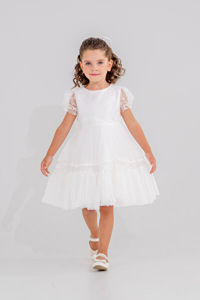 Eray Kids Βραδινό φόρεμα για κορίτσια με λεπτομέρεια από δαντέλα και ελαστική...