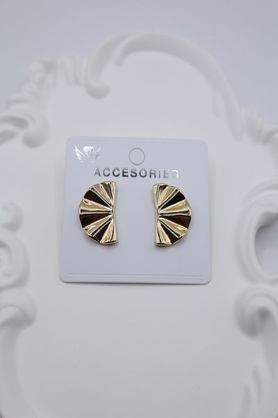 DEMOKAN Women's Earrings 2cm Symmetrical Fan Earrings