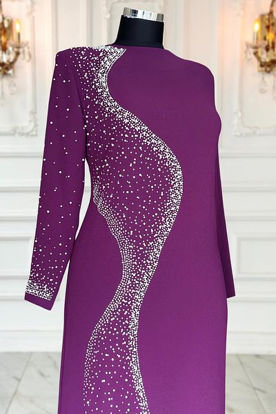 Amine Hüma Βραδινό φόρεμα Hijab - Didar Plum