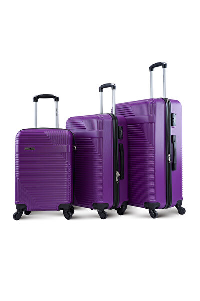 PARAJOHN Travel Luggage 3 Pcs Lightweight Trolley Set -ABS-PURPLE