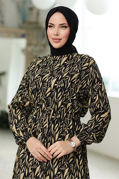 Bestenur Beliy Woven Viscose Dress 1327 - Μαύρο