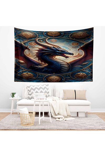 Else Dekor Astrology Dragon Pattern Wall Cover Wall Tapestry Tapestry