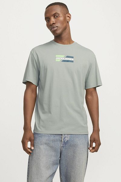 Jack & Jones JJECORP Ανοιχτό πράσινο γραφικό μπλουζάκι - SS O-Neck Noos