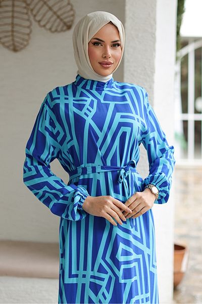 Bestenur Elar Woven Viscose Dress 1314 - Indigo
