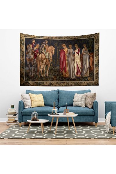 Else Dekor Tapiserie pentru femei cu model vintage - Tapiserie de perete cavaler medieval