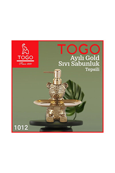 TOGO Tavă pentru dozator de săpun lichid Bear, de culoare aurie